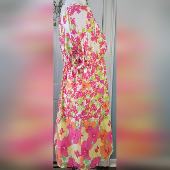 Lilly Pulitzer Falling For You Mini Dress Women's 4 Pink & Orange 100% Cotton - Picture 4 of 15